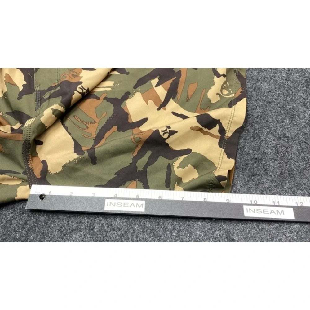 Hurley Board Shorts Men 38 Green Camouflage Phantom Cargo Pocket Swim Trunks